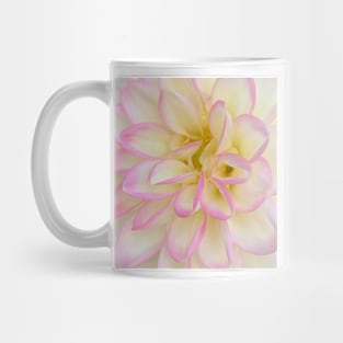 Macro Soft Pink, Yellow And White Dahlia Bloom Mug